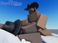 3d artist_request ass ass_grab bed bed_sheet black_hair black_penis daviiblue doggy_style doggy_style_position fedora gay moaning roblox roblox_avatar robloxian shy_expression source_request tagme