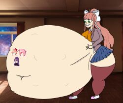 big_breasts big_stomach biggerdiss breasts doki_doki_literature_club female female_pred female_prey monika_(doki_doki_literature_club) thick_thighs vore wide_hips