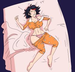 1girls ass ass_expansion blush breast_expansion breasts clothes_ripping confade female female_only growth huge_breasts kill_la_kill matoi_ryuuko pajamas sequence sleeping solo solo_female studio_trigger wardrobe_malfunction