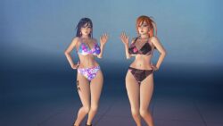 2girls 3d 3d_animation animated big_breasts bikini christmas_clothing dancer dancing female female_focus female_only girls girls_only music no_nude no_penetration sound tagme video