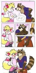 2024 anthro asking balls black_balls black_legs black_nose black_penis blue_clothing blue_shirt blue_topwear blush bottomwear braixen brown_body brown_fur closed_eyes clothed clothing clothing_lift collar comic comparing comparing_penis compliment crossdressing cute_penis dialogue dipstick_tail duo embarrassed embrace english_text eye_contact facial_markings female_symbol femboy flaccid flustered flustered_male foreskin fur gender_symbol generation_6_pokemon genitals girly gloves_(marking) grey_(dgbraixen) half-closed_eyes head_markings head_tuft hi_res holding_object holding_ruler humanoid_genitalia humanoid_penis humiliation inner_ear_fluff looking_at_another looking_away male male/male male_symbol mammal markings mask_(marking) measuring measuring_penis narrowed_eyes neck_tuft nik_(nik159) nikraccoom nintendo open_bottomwear open_clothing penis penis_humiliation pictographics pink_bottomwear pink_clothing pink_collar pink_penis pink_skirt pokemon pokemon_(species) polka_dot_underwear pouting presenting presenting_penis procyonid raccoon red_bottomwear red_clothing red_inner_ear_fluff red_nose red_tail_tip ring_(marking) ringed_tail shirt simple_background skirt skirt_lift small_penis_humiliation smug speech_bubble striped_markings striped_tail stripes symbol tail tail_markings text topwear tuft unzipped_bottomwear unzipping_pants white_background yellow_body yellow_fur