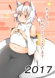 bbw belly_overhang big_belly big_breasts big_female blush chubby chubby_female embarrassed fat fat_ass fat_female fat_fetish fat_girl fat_woman fatty large_female momiji_inubashiri overweight overweight_female plump pork_chop shishi_juuroku thick_thighs touhou weight_gain