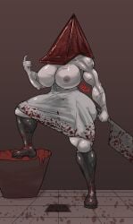 1girls big_breasts breasts curvy female female_pyramid_head genderswap_(mtf) grey_skin humanoid konami mature muscular_arms nipples nude pyramid_head rule_63 silent_hill silent_hill_2 thefakedrydood thick_thighs villainess voluptuous weapon wide_hips