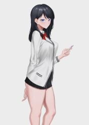 bowtie female koha legs looking_at_viewer ssss.gridman takarada_rikka thick_thighs thighs