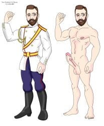 army army_uniform big_balls big_penis breasts cum cumming ejaculation gabrielrd gay history male male_only masturbation monarch public_domain romano royal royalty russia russian solo solo_male tsar_nicholas_ii uniform vein veiny_penis yaoi