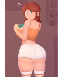 1girls 2023 2d 2d_(artwork) ass big_ass big_butt big_thighs blue_eyes brown_hair dat_ass earrings female jpeg kevinn_arts large_ass large_thighs light-skinned_female light_skin long_socks looking_at_viewer looking_back mario_(series) mouth nintendo nintendo_switch nintendo_switch_lite open_mouth orange_hair princess_daisy shiny_ass shiny_breasts shiny_butt shiny_hair shiny_skin short_hair socks solo solo_female stripped_socks super_mario_bros._wonder surprised surprised_expression switch thick_thighs thighs tight_clothes tight_clothing tight_shorts white_stripes