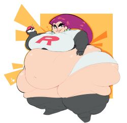 1girls 2020 absurd_res bbw belly belly_overhang boxmingle breasts earrings fat fat_woman female female_focus gigantic_thighs hand_on_hip hips huge_belly huge_breasts huge_thighs jessie_(pokemon) long_hair morbidly_obese morbidly_obese_female obese obese_female overweight overweight_female pokeball pokemon ponytail red_hair solo solo_female solo_focus ssbbw team_rocket thick_thighs thighs wide_hips