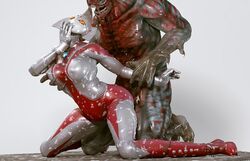 1boy 1girls 2012 3d alien alien_girl arm_grab breast_grab covered_in_cum cum cum_everywhere doggy_style from_behind grabbing grabbing_from_behind heroineism interspecies monster monster_on_female mother_of_ultra sex ultraman_(franchise) umk