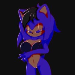 2016 5_fingers absurd_res anthro berri_the_hedgehog big_breasts black_background black_hair black_nose bra breasts brown_body brown_fur brown_inner_ear clothed clothing eulipotyphlan eyelashes fan_character female female_anthro female_focus fingers flat_colors fur galaxyviolet hair half-closed_eyes hand_behind_head hand_behind_own_head hedgehog hi_res mammal mohawk multicolored_body multicolored_ears multicolored_fur multicolored_hair multicolored_skin narrowed_eyes nude_anthro open_mouth partially_clothed partially_clothed_anthro pupils purple_body purple_eyes purple_fur purple_skin raised_tail sega simple_background skindentation slit_pupils solo solo_focus solo_in_panel sonic_(series) sonic_the_hedgehog sonic_the_hedgehog_(series) tail teeth teeth_showing tongue two_tone_body two_tone_ears two_tone_fur two_tone_hair two_tone_skin underwear wide_hips