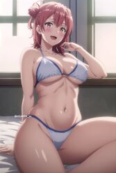 ai_generated anime_girl arisato_yu big_ass big_breasts blush my_teen_romantic_comedy_snafu open_mouth panties smile yuigahama_yui