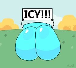 1girls animated ass ass_ ass_bigger_than_head battle_for_dream_island big_ass big_butt blue_body blush bracelety_(bfdi) fat_ass female happy holding_sign huge_ass hyper_ass looking_at_viewer looking_back moonilade object_shows shaking shaking_butt shiny_skin solo twerking wobble