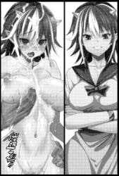 1boy breasts censored cone_horns cover cover_page cum cum_in_pussy cum_on_body doujin_cover facial female fyama gangbang grabbing grabbing_another's_breast group_sex highres horns hypnosis instant_loss kijin_seija konpaku_youmu large_breasts mind_control mosaic_censoring multiple_views nipples rape small_horns straight touhou