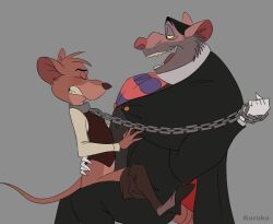 anal anthro basil blush bondage chained chains clothed clothing disney duo gay grin hi_res interspecies kuruko male male/male male_only mammal mouse murid murine on_lap partially_clothed professor_padraic_ratigan_(disney) professor_ratigan rape rat rodent sex sitting size_difference smile the_great_mouse_detective