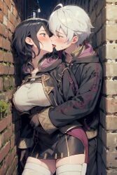 1boy 1girls ai_generated big_breasts blush bodsur deep_kiss dr.cheese father_and_daughter female fire_emblem fire_emblem_awakening huge_breasts incest kissing male morgan_(fire_emblem) morgan_(fire_emblem)_(female) nintendo passionate_kiss pixai robin_(fire_emblem) robin_(fire_emblem)_(male) tongue_kiss