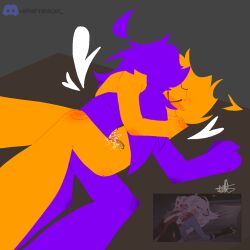 dave_miller_(dayshift_at_freddy's) dayshift_at_freddy's dsaf front gay jack_kennedy_(dayshift_at_freddy's) jackyboo kissing kissing_while_penetrated orange_male purple_male reference_image should_i_like_this_or_hate_it succubus_tattoo