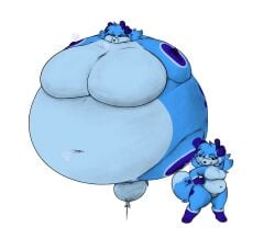 azule_(jiggledoggle) balloon_inflation balloon_transformation big_breasts breasts female frisk_lk furry inflation thick_thighs wide_hips