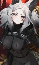 dya_rikku_(vtuber) face_markings female fox_ears virtual_youtuber vyugen white_eyes white_hair