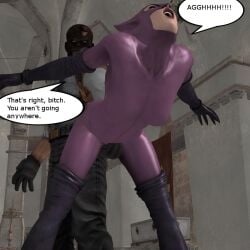 3d alstair2 batman:_arkham_city batman_(series) black_mask_(dc) catwoman catwoman_(arkham) catwoman_(arkham_city) catwoman_(long_halloween) comic comic_page cuntbusting dc dc_comics low_blow roman_sionis selina_kyle