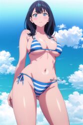 adult_swim ai_generated anime_girl arisato_yu big_ass big_breasts halter_bikini halterneck navel panties ssss.gridman standing takarada_rikka thighs toonami