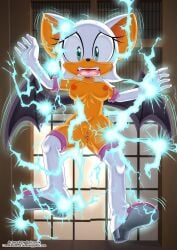 1girls bat bbmbbf electrocuted female female_frontal_nudity full_frontal_nudity mobius_unleashed naked nude palcomix public_exposure rouge_the_bat sega solo sonic_(series) sonic_the_hedgehog_(series)