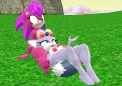 2girls lupe_the_wolf multiple_girls nude sonia_the_hedgehog sonic_(series) sonic_the_hedgehog_(series)