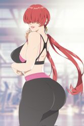 1girls 2024 2d 2d_(artwork) ass big_ass big_breasts big_butt big_lips big_thighs breasts bubble_ass bubble_butt butt_crack color ear_piercing earrings eyes_covered female gym_clothes huge_ass huge_breasts huge_butt huge_thighs king_of_fighters large_ass large_thighs light-skinned_female light_skin lips lipstick long_hair looking_at_viewer looking_back looking_pleasured mouth open_mouth r3dfive red_hair red_lips red_lipstick shermie_(kof) shiny_ass shiny_breasts shiny_butt shiny_hair shiny_skin snk snk_heroines:_tag_team_frenzy solo solo_female thick_ass thick_thighs thighs tight tight_clothes tight_clothing tight_pants twin_braids twintails