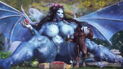 3d_(artwork) 3d_background absurd_res anthro ass big_breasts big_butt bodily_fluids breast_milking breast_squeeze breast_squish breasts conceptartvl digital_media_(artwork) dragon duo english_text erect_nipples female genitals group hi_res huge_breasts human humanoid interspecies lactating male male/female mammal membrane_(anatomy) membranous_wings milk mythological_creature mythological_scalie mythology nipples nude pussy scalie spread_legs spread_wings spreading squish text thick_thighs url wide_hips widescreen wings