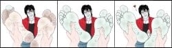 adventure_time black_hair erection exposed_penis foot_fetish kaijuboy male male_feet male_foot_fetish male_only marshall_lee pale_skin rubbing_feet socks soles soles_of_feet_in_socks toes toes_spread torn_socks vampire