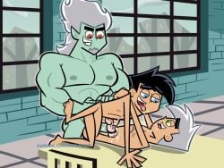 aizenhower danny_fenton danny_phantom dark_danny male_only muscles muscular_male selfcest threesome