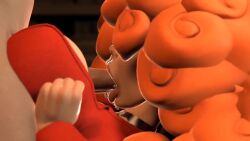 3d animated big_breasts boobjob choker clothed_female_nude_male cum cum_in_mouth cum_on_face cumshot dark-skinned_female fellatio high_heels jojomingles large_breasts long_hair miss_bellum orange_hair paizuri paizuri_lead_by_male paizuri_under_clothes panties partial_male powerpuff_girls red_hair red_lipstick sara_bellum sound stockings tagme tongue_out video voice_acted