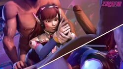 1girls 2boys 3d animated big_penis brown_eyes brown_hair clothed_female_nude_male d.va doggy_style female gangbang male meka mmf_threesome multiple_boys muscular_male no_sound overwatch playing_with_penis sex straight tagme threesome uninterested video zalsfm