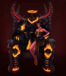 1boy 1boy1girl 1girls armor bandeau bdsm black_armor burning chain chain_collar chain_leash chained chained_collar chains collar collared crop_top croptop crown dahlia_(day_of_wrath) dark dark_fantasy dark_king day_of_wrath day_of_wrath_(doom_fanfic) demon demon_girl demon_horns demon_king demon_lord demoness dominant dominant_male domination domination/submission doom doom_(2016) doom_(series) doom_eternal doom_slayer doom_slayer_(doom) doomguy dungeons_and_dragons evil fantasy female fiery fiery_horns fire fire_in_eyes flame flames fr04ek gold_chain gold_chains gold_collar gold_leash golden_chain golden_chains golden_collar halo harem_girl harem_outfit hell hellfire helmet holding_leash horns infinitypilot king leash leash_and_collar leashed leashed_collar male ominous original original_character power_fantasy red_skin sex_slave sinister sitting sitting_on_lap sitting_on_person sitting_on_throne size_difference slave slave_collar slave_leash slave_outfit slavegirl slaver spiked_armor spiked_helmet submissive submissive_female succubus succubus_horns thigh_cutout throne throne_room tiefling tube_top tubetop visor visor_(armor) visor_(helmet) visor_helmet