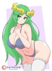 1girls breasts female female_only green_hair kid_icarus nintendo noboru palutena solo tagme