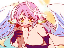 1girls animated breasts drool female handjob jibril_(no_game_no_life) no_game_no_life sexually_suggestive tagme