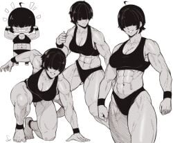 1girls abdomen abs absurd_res adonis_belt ahoge athletic_female biceps buff buff_female buffed chibi defined_muscles deltoids female fit fit_female flexing greyscale hair_over_eyes hi_res midriff mommy monochrome muscle muscle_girl muscle_mommy muscular muscular_arms muscular_female muscular_legs muscular_thighs obliques original pose posing serratus serratus_anterior simple_background six_pack smile speedl00ver taller_girl thick_thighs toned toned_arms toned_belly toned_body toned_female toned_legs toned_stomach voluptuous white_background