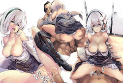 akahoshi_kenji ass boots breasts character_request copyright_request cum cum_in_pussy large_breasts nipples sex short_hair white_hair