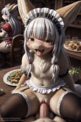 ai_generated blastbun furry furry_female made_in_abyss maid maid_uniform narehate nsfw public_sex stockings