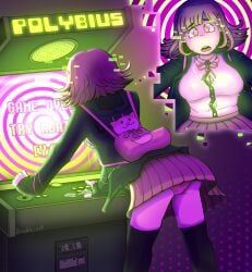 1girls american_mythology arcade_machine backpack breasts brushie_art danganronpa danganronpa_2:_goodbye_despair drooling female_only folklore hypnosis hypnotic_eyes hypnotized mythology nanami_chiaki north_american_mythology open_mouth panties polybius_(arcade) public_domain school_uniform schoolgirl_uniform skirt tagme thighhighs upskirt urban_legend