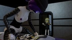 alexandrstariy body_pillow breasts caught_in_the_act dakimakura glitch_productions grinding humping_pillow murder_drones n_(murder_drones) purple_eyes purple_hair robot robot_boy robot_girl stepanaan uzi_(murder_drones)