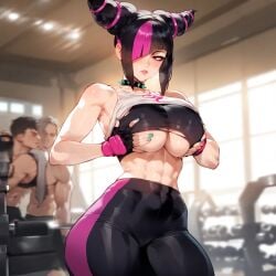 ai_generated big_ass big_breasts busty capcom curvy curvy_figure fat_ass female fit_female gym juri_han seductive street_fighter street_fighter_6 thick thick_ass thick_thighs tight_clothing voluptuous voluptuous_female wide_hips