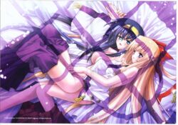 2girls bow clothing female highres huge_filesize kannazuki_no_miko multiple_girls scan tagme yuri