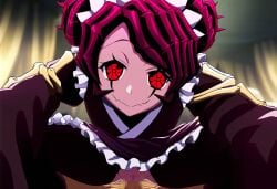 ai_generated cowgirl_position entoma_vasilissa_zeta female maid mask overlord_(maruyama) red_eyes sex