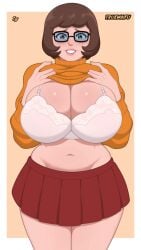 1girls 2024 2d 2d_(artwork) big_breasts big_thighs bra breasts brown_hair color commission curvy curvy_female curvy_figure female freckles freckles_on_face gigantic_breasts hanna-barbera huge_breasts huge_thighs large_breasts large_thighs lifting_shirt lips lipstick looking_at_viewer make_up makeup massive_breasts mouth open_mouth orange_eyes pink_lips pink_lipstick scooby-doo shiny_breasts shiny_hair shiny_skin short_hair showing_breasts showing_off skimpy_clothes skirt solo solo_female staring staring_at_viewer sweat sweater sweater_lift sweating sweaty_body thick_thighs thighs top_heavy truewaifu turtleneck velma_dinkley white_bra white_skin white_skinned_female wide_hips