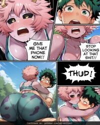 1boy 1girls absurd_res ai_assisted ai_generated anal anal_juice anal_sex anus ass big_ass big_balls big_breasts big_penis black_sclera blush boku_no_hero_academia breasts cheating cheating_boyfriend cheating_female cheating_girlfriend cheating_male cleavage clothing comic comic_page cuckold cuckolding cum cum_inside dark_skin erect_nipples erected_penis erection eyebrows eyelashes female female_focus from_behind from_behind_position green_eyes green_hair hi_res highres huge_ass huge_balls huge_breasts huge_cock human implied_anal implied_penetration implied_sex indoors interracial izuku_midoriya large_ass large_breasts light-skinned_female light-skinned_male light_skin long_hair looking_at_viewer looking_pleasured low-angle_view male manga mina_ashido monster monster_girl my_hero_academia navel nipples no_panties ntr orgasm outdoor_sex outdoors patreon_logo patreon_reward patreon_url patreon_username penetration pink_hair puffy_nipples purple_eyes pussy pussy_juice rear_view recording recording_on_phone sex short_hair shortstack simple_background spread_legs sweat text thick_thighs uncensored url vagina vaginal_juices vaginal_penetration valveillart very_long_hair voluptuous watermark wet white_body wide_hips yellow_eyes young