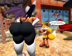 1boy 1boy1girl 1girls 3d age_difference artist_request english_text huge_ass huge_breasts imminent_sex larger_female older_female older_woman_and_younger_boy rouge_the_bat sega size_difference smaller_male sonic_(series) sonic_the_hedgehog_(series) speech_bubble tagme tails tails_the_fox text younger_male