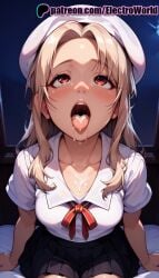 1girls after_fellatio after_oral after_sex ai_generated blonde_hair blush breasts clavicle cumshot curvaceous curvy curvy_body curvy_female electroworld eyelashes facial fate fate/stay_night fate_(series) female female female_only highres illyasviel_von_einzbern lips open_mouth red_eyes saliva seductive seductive_look seductive_pose semen semen_in_mouth semen_on_body semen_on_breasts semen_on_hair semen_on_tongue shiny_skin simple_background solo sperm teeth tongue uncensored voluptuous voluptuous_female