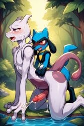 ai_generated gay_sex mewtwo pokemon_(species) riolu