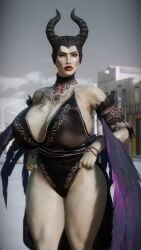 1girls 3d big_breasts breasts choker collar curvaceous curvy curvy_female curvy_figure female gigantic_breasts green_eyes hands_on_hips hourglass_figure huge_breasts leotard looking_at_viewer maleficent maleficent_(cosplay) massive_breasts milf pale_skin queen_azara red_lips red_lipstick skyrim the_elder_scrolls thick_lips thick_thighs thighs wet wet_body wet_skin wide_hips wings