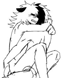 anal blush furry gay kaleinyan male monochrome phoneyyy self_insert yaoi zombie