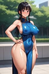 1girls ai_generated armpits belly_button big_ass busty busty_female chichi dragon_ball dragon_ball_z erect_nipples erection_under_clothes hourglass_figure huge_breasts kimono looking_at_viewer looking_pleasured ponytail semi_nude sexy_dress smile smiling_at_viewer sweat sweaty_body thick_legs toned_female wide_hips